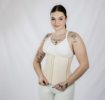 Hingav lateks Waist Trainer korsett CURVES (beež)