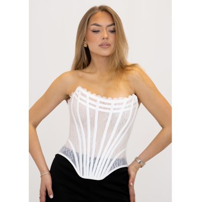 Korsett SERENA – valge, vormiv paeltega korsett