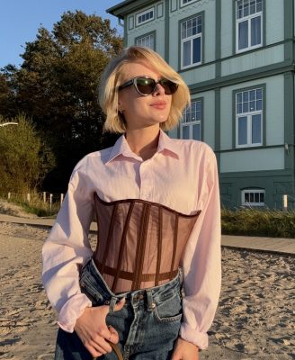 Paeltega korsett BROWN